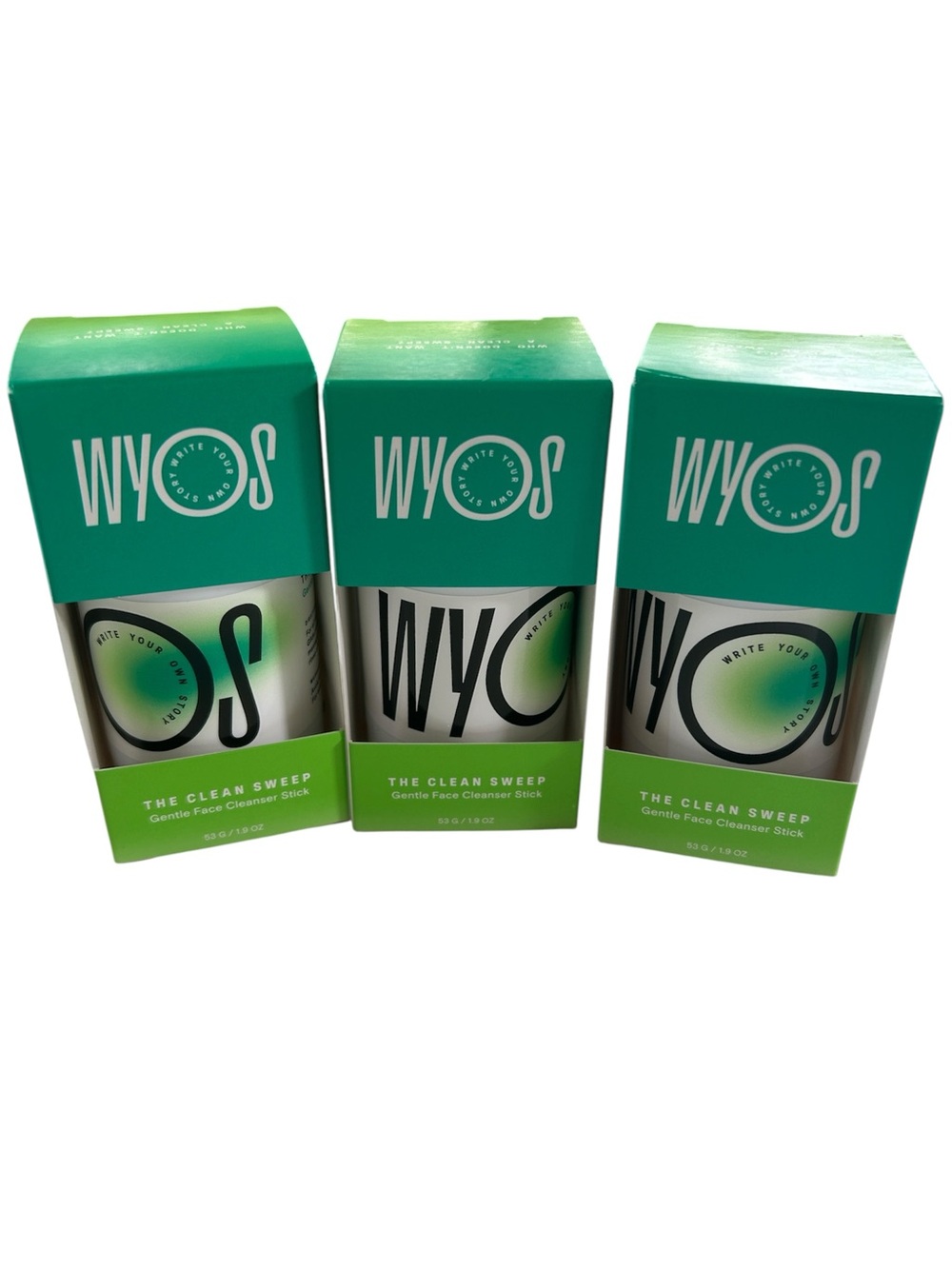 Lot of 3 WYOS The Clean Sweep Gentle Face Cleanser Stick 1.9 oz NWT